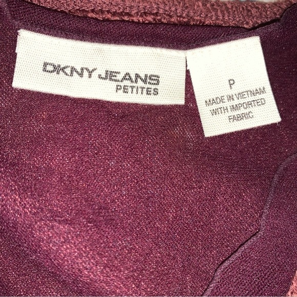 DKNY JEANS Rust Color V Neck Blouse size petite - Picture 6 of 9